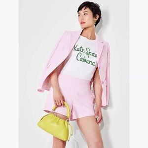 KATE SPADE Logo Cabana Tee White & Green Size Small